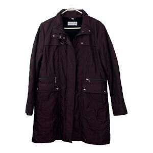 Pendleton Burgundy Car Jacket Women's Size Large Lined Zip Up Pockets Lined Cozy